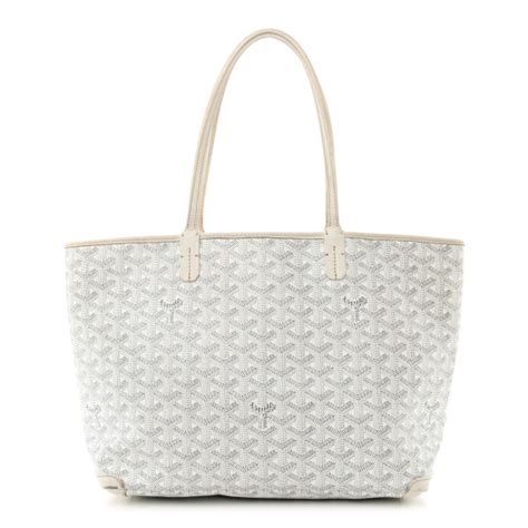 goyard white with zipper|GOYARD Goyardine Artois PM White 1309760 .